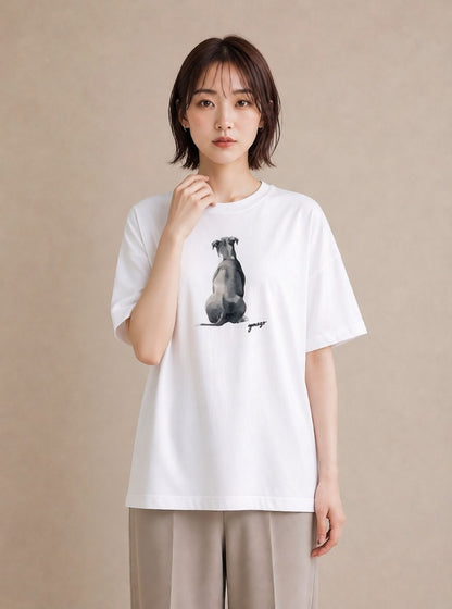 Tシャツ レディース 犬 いぬ イラスト カジュアル 女子会 お揃い 白T