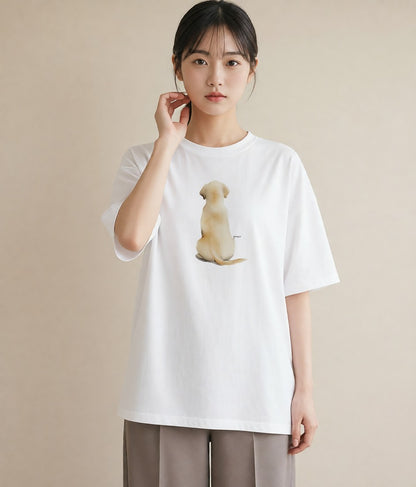 グラフィックTシャツ レディース ラブラドールレトリバー 犬 いぬ イラスト 姉妹 送別ギフト 白T