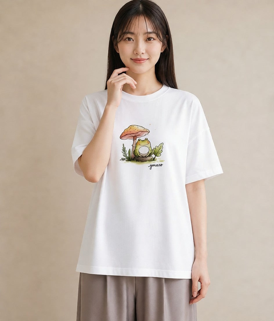 プリントTシャツ レディース チンアナゴ 海の生き物 海 イラスト ゆるコーデ ビーチ デイリーウェア 白T
