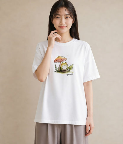 プリントTシャツ レディース チンアナゴ 海の生き物 海 イラスト ゆるコーデ ビーチ デイリーウェア 白T