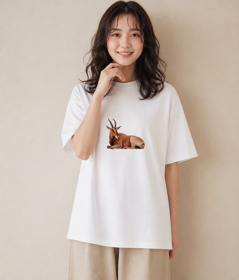 デザインTシャツ レディース カブトムシ 昆虫 虫 イラスト カジュアル ビーチ デイリーウェア 白T