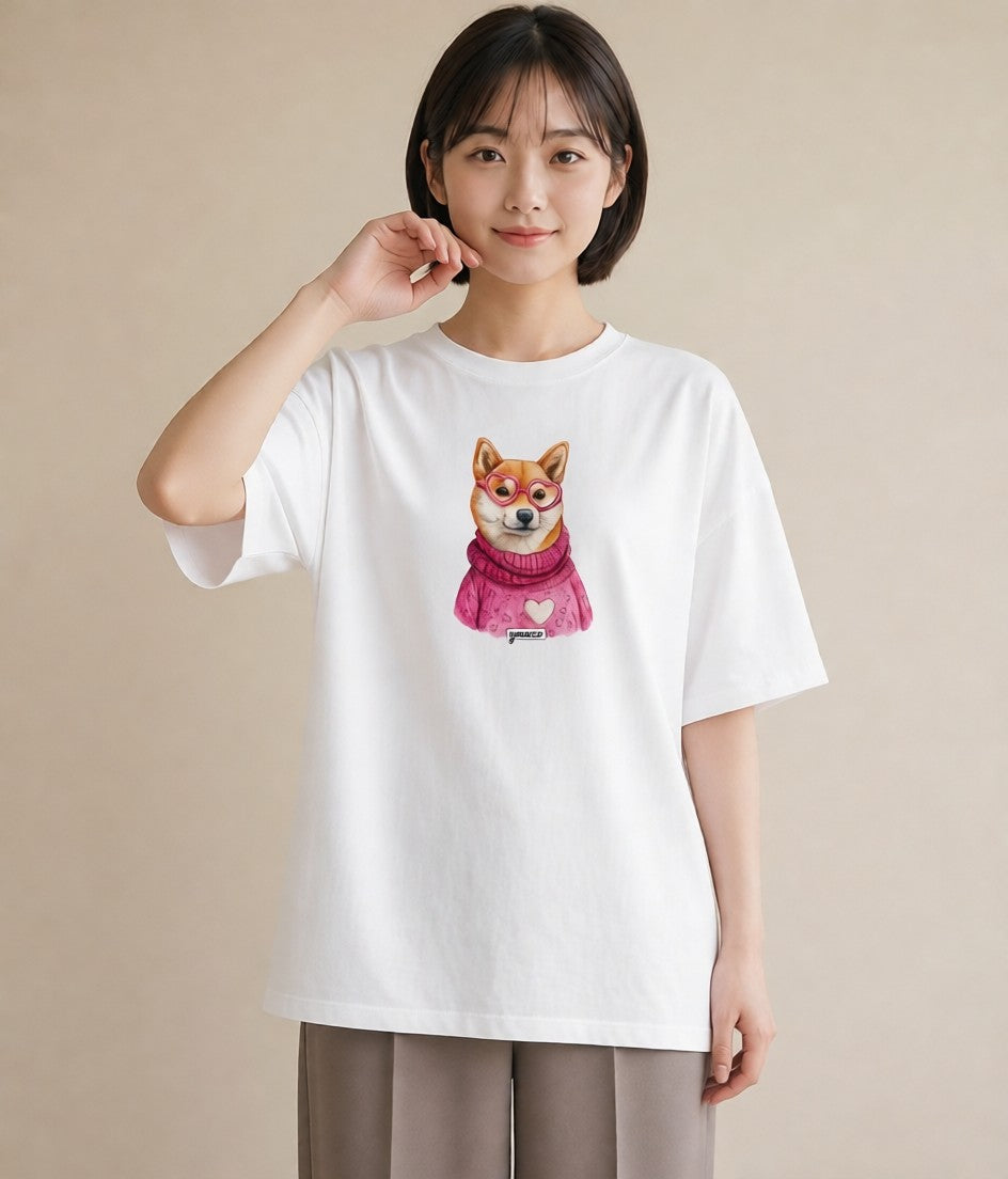 デザインTシャツ レディース 柴犬 しばいぬ 犬 いぬ イラスト シック 姉妹 送別ギフト 白T