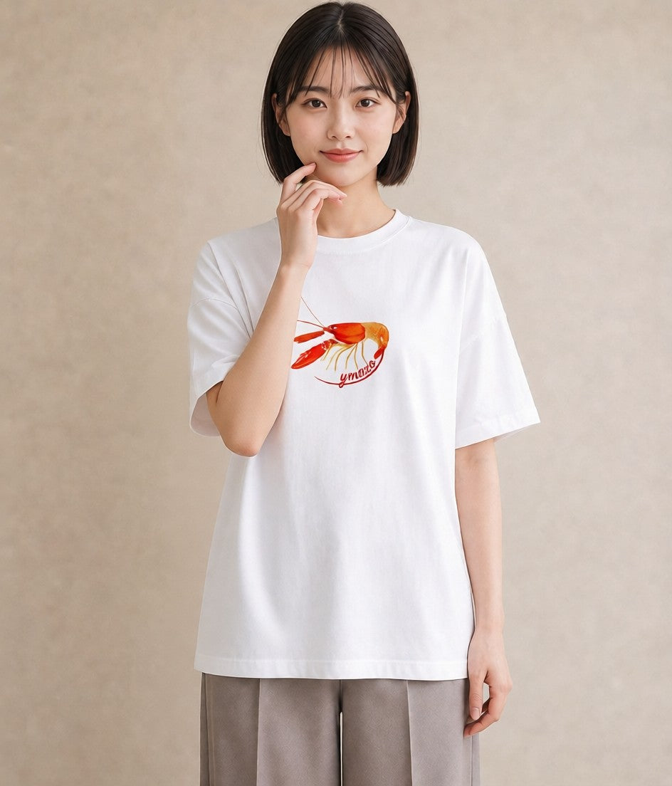 半袖Tシャツ レディース カニ 海の生き物 海 イラスト ガーリー 女子会 お揃い 白T
