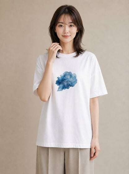 デザインTシャツ レディース 獅子座 星空 宇宙 イラスト カフェコーデ クリスマス 旅行 白T