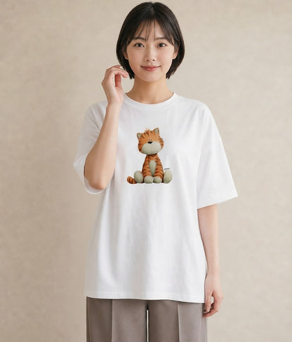 デザインTシャツ レディース ベンガル 猫 ねこ イラスト カジュアル 友達ギフト 部屋着 白T
