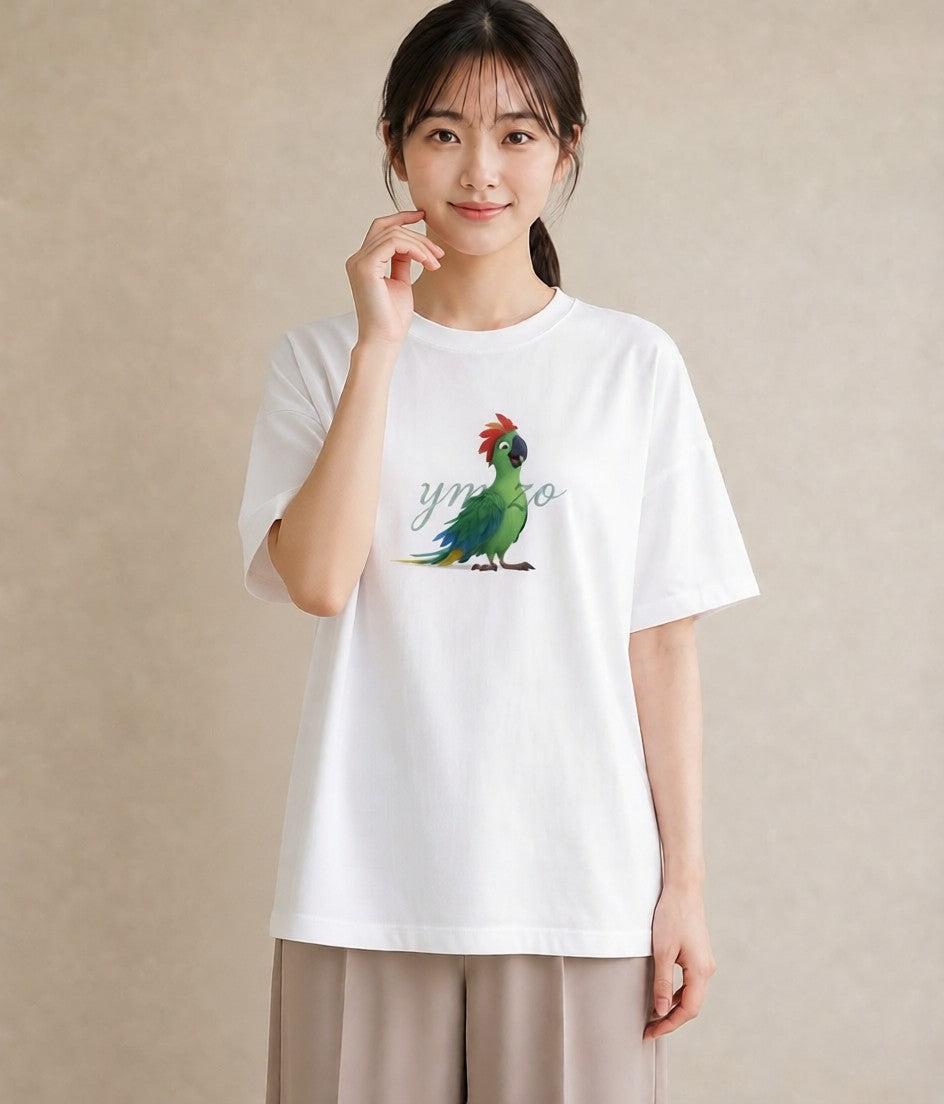 グラフィックTシャツ レディース コザクラインコ ペット 動物 イラスト こなれ感 ルームウェア ギフト 白T