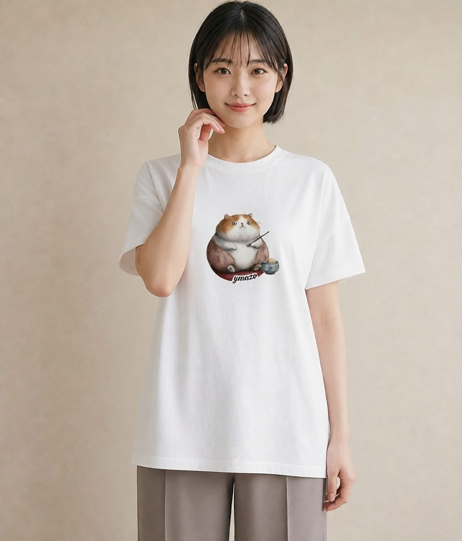 グラフィックTシャツ レディース マンチカン 猫 ねこ イラスト 上品 お出かけ 普段着 白T