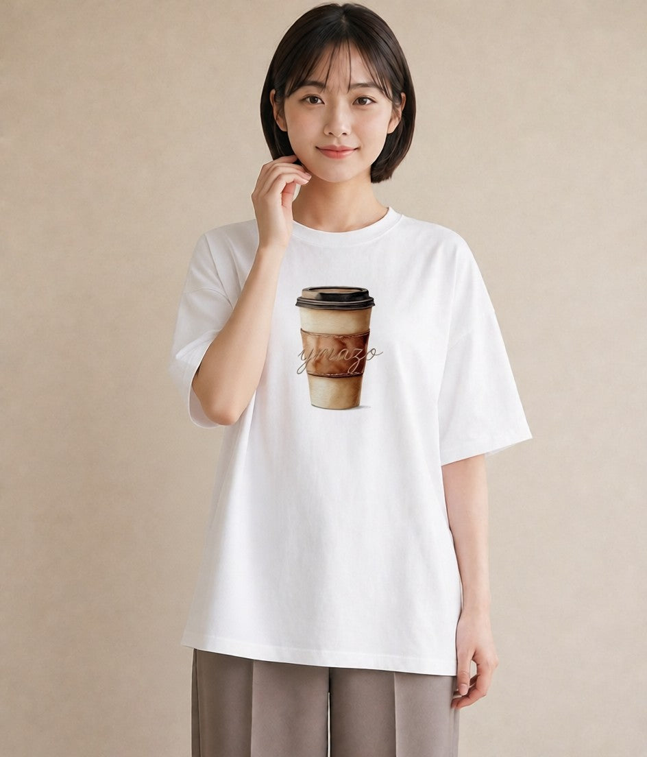 グラフィックTシャツ レディース コーヒー 珈琲 カフェ 食べ物 フード イラスト 個性的 敬老の日 ホワイトデー 白T