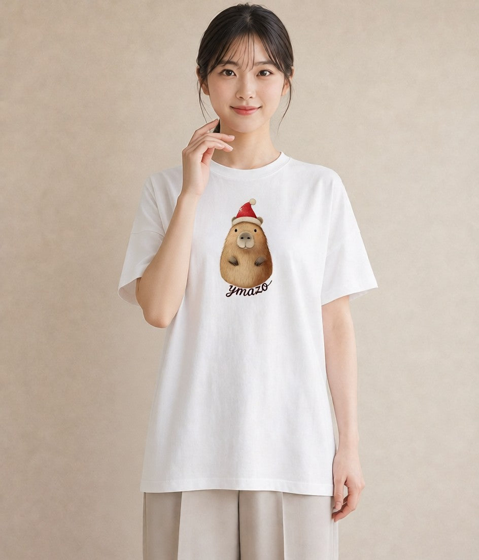 プリントTシャツ レディース ジャンガリアンハムスター ペット 動物 イラスト シンプル 休日 ペアコーデ 白T