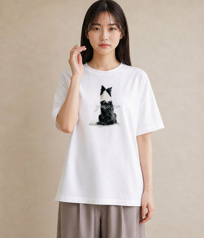 プリントTシャツ レディース 犬好き 犬 いぬ イラスト きれいめカジュアル ホワイトデー 春服 白T