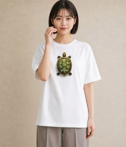 プリントTシャツ レディース ウミガメ 海の生き物 海 イラスト ラフ 秋コーデ おしゃれギフト 白T