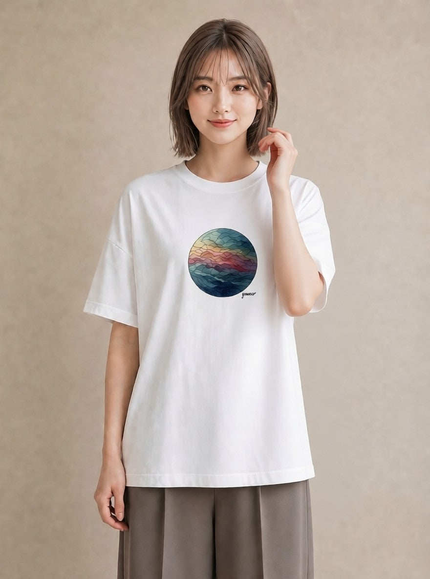 半袖Tシャツ レディース 牡羊座 星空 宇宙 イラスト レイヤード 友達ギフト 白T