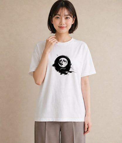 プリントTシャツ レディース 青の水彩 風景 ブルー ナチュラル アンティーク イラスト お洒落 送別ギフト 通勤 白T