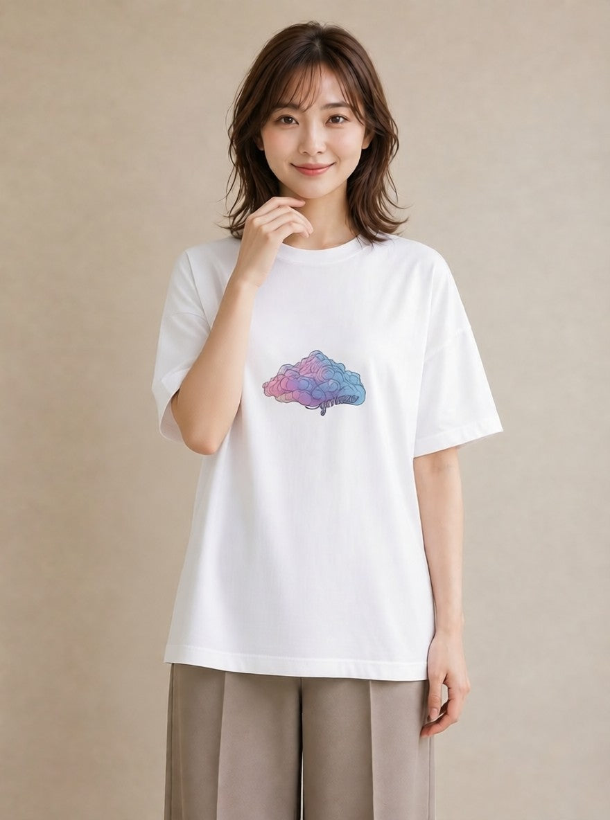 グラフィックTシャツ レディース 空 星空 宇宙 イラスト こなれ感 旅行用 海 白T