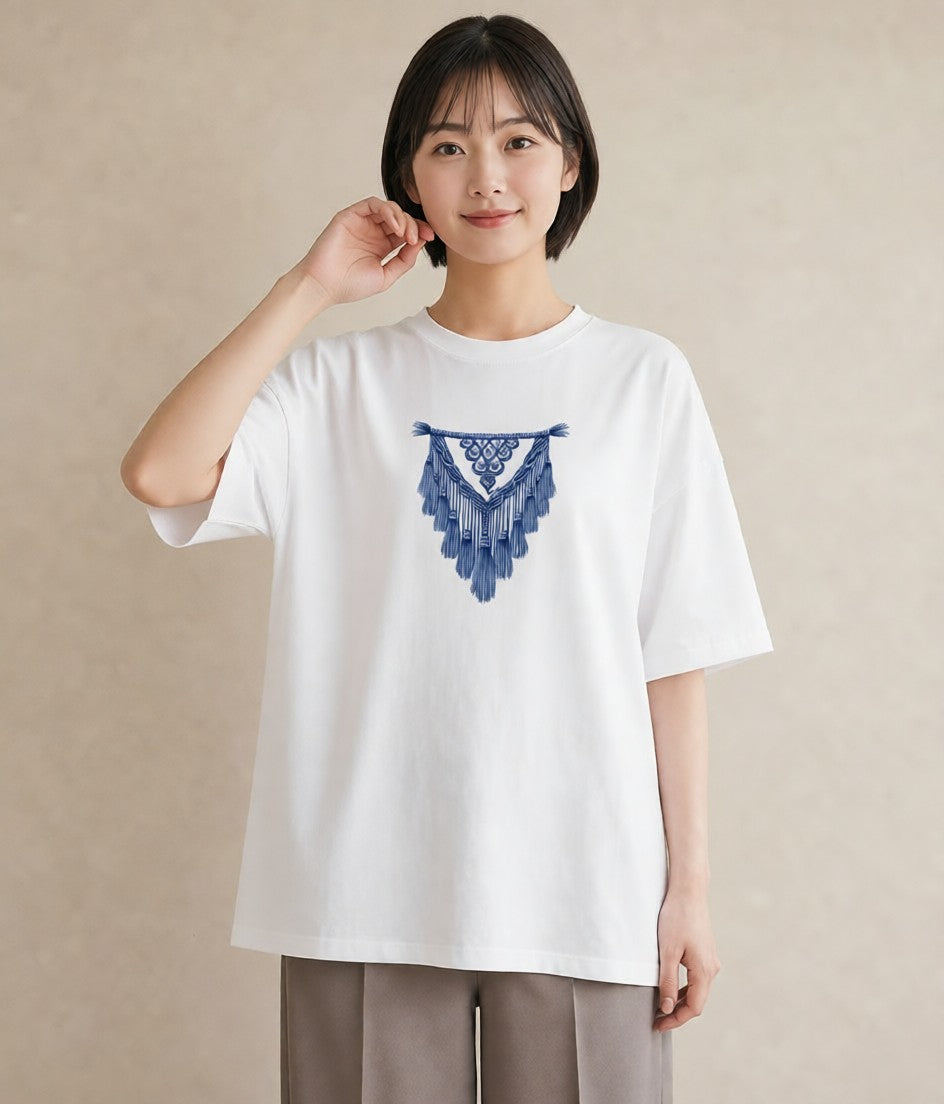 半袖Tシャツ レディース 風鈴 ガラス 夏 ナチュラル アンティーク イラスト ミニマル 春服 ミセス 白T