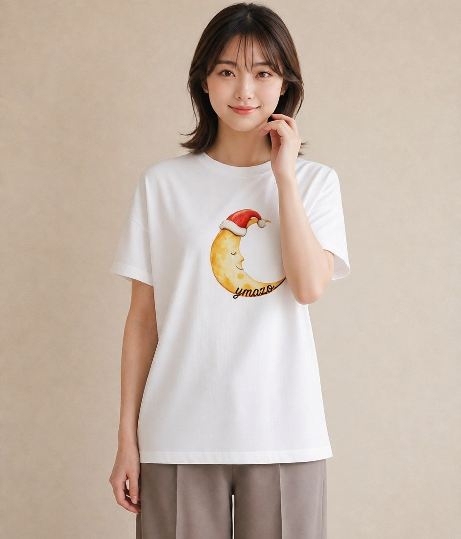 グラフィックTシャツ レディース 月 星空 宇宙 イラスト モード 誕生日プレゼント 綿100 白T