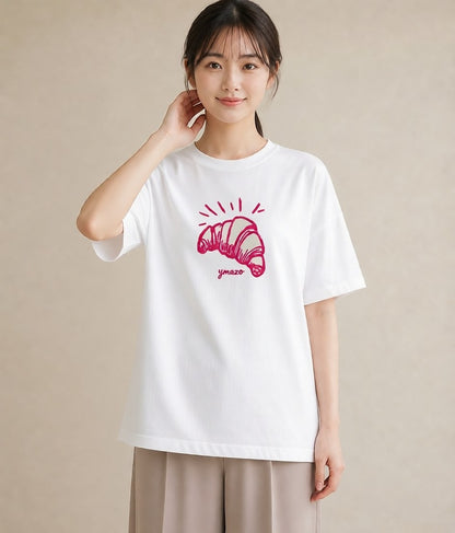 グラフィックTシャツ レディース パン ベーカリー イラスト こなれ感 姉妹 送別ギフト 白T