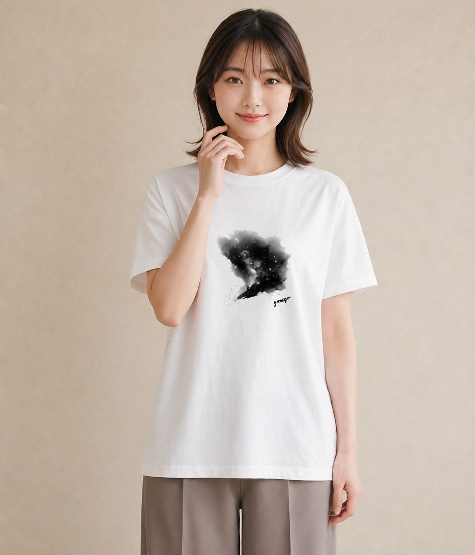 プリントTシャツ レディース 牡羊座 星空 宇宙 イラスト 旅行コーデ 送別ギフト 通勤 白T