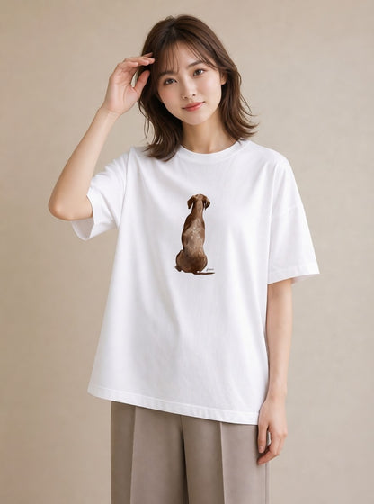 プリントTシャツ レディース いぬ 犬 ワンコ イラスト こなれ感 通勤 在宅 白T