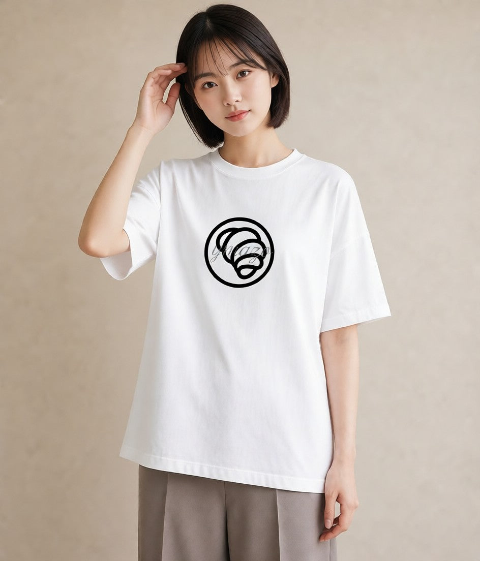 グラフィックTシャツ レディース パン ベーカリー レトロ イラスト 淡色 買い物 夏コーデ 白T