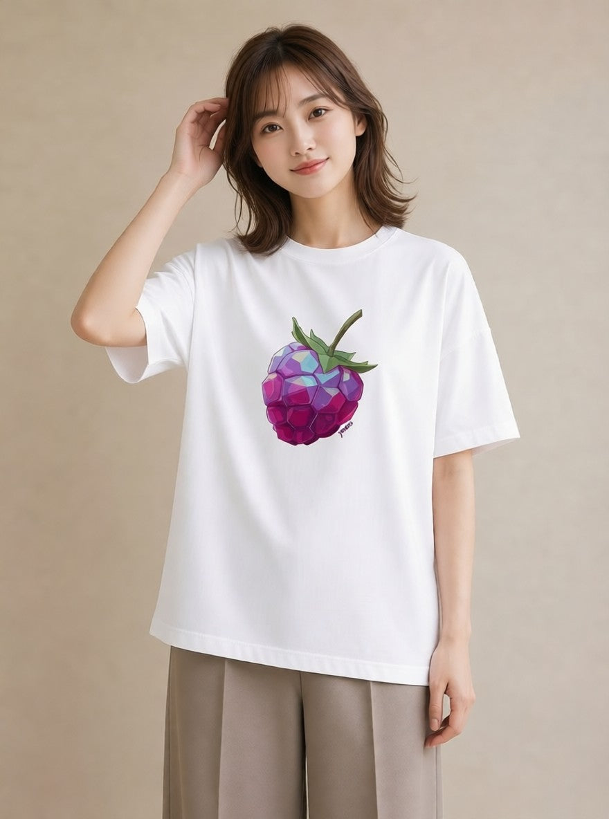 プリントTシャツ レディース 木の実 植物 ボタニカル イラスト ニュアンス 帰省 ラフ 白T