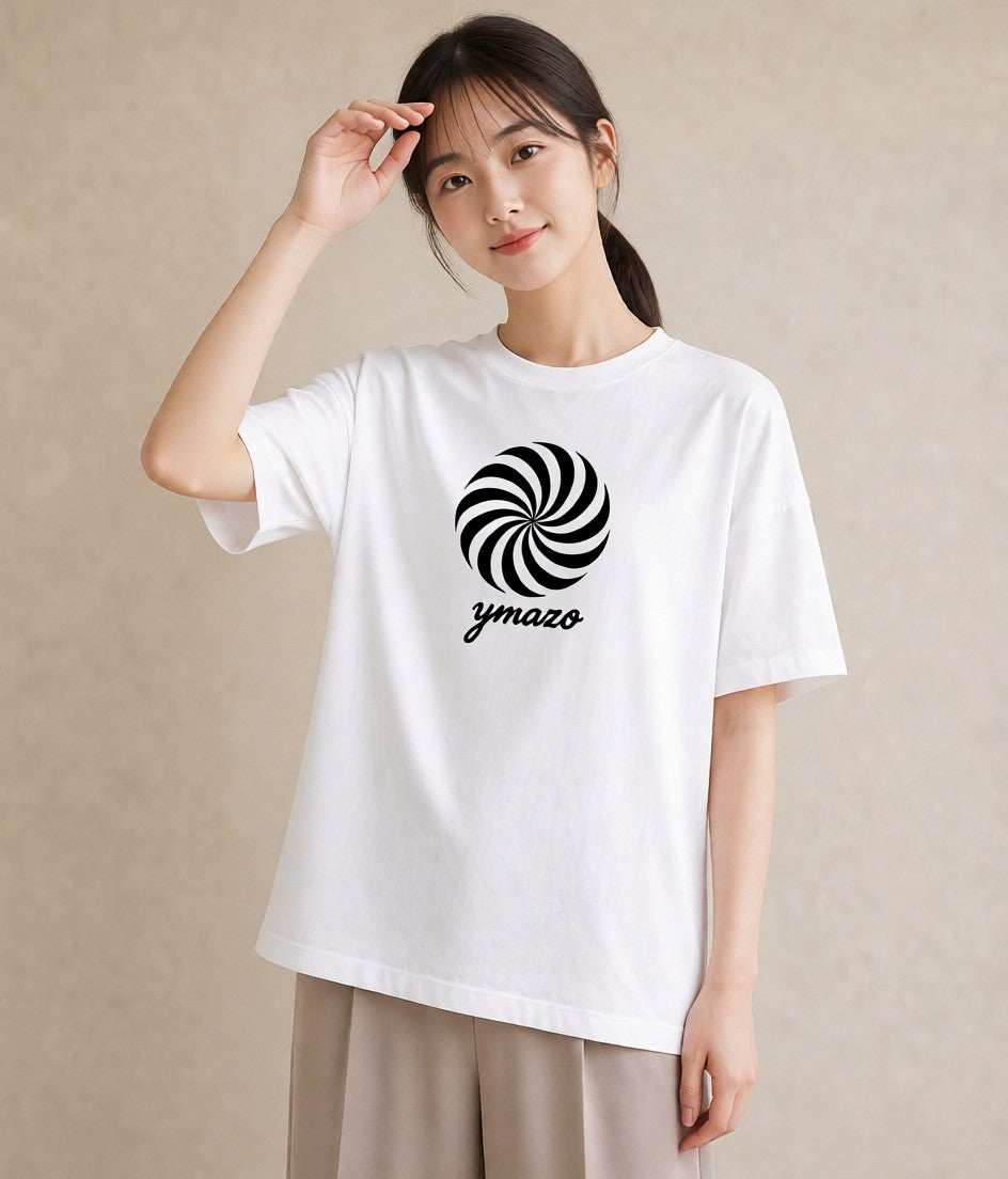 デザインTシャツ レディース 扇子 そよ風 ナチュラル アンティーク イラスト 個性的 女性向けギフト 散歩 白T