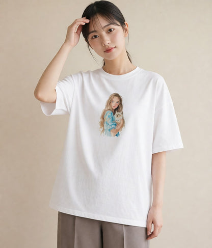 半袖Tシャツ レディース ラグドール 猫 ねこ イラスト カジュアル 女子会 お揃い 白T
