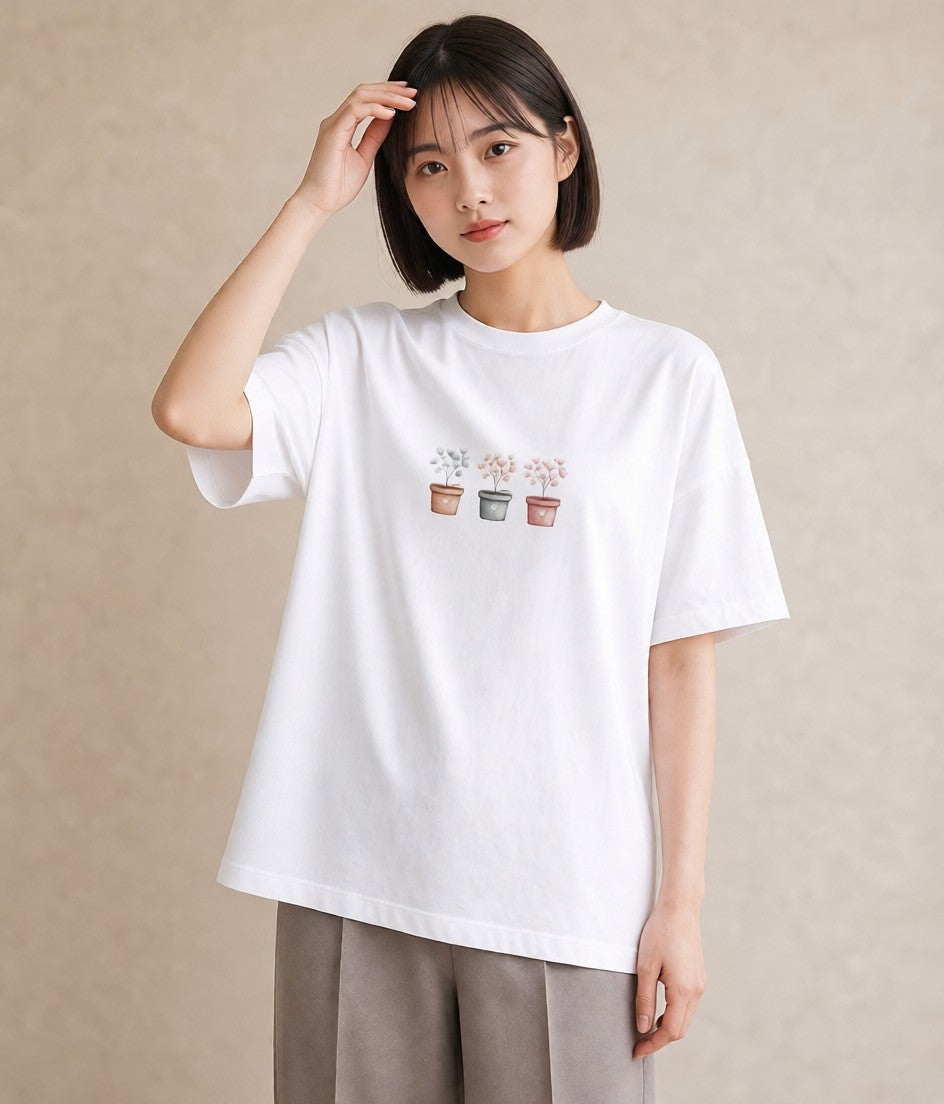 半袖Tシャツ レディース 夕暮れ バルコニー 夕焼け ナチュラル アンティーク イラスト ガーリー 女子会 お揃い 白T