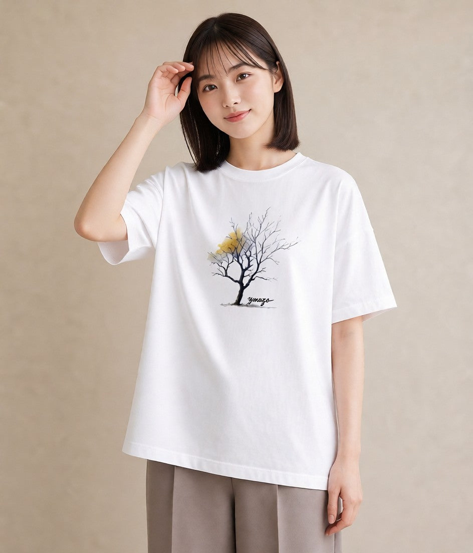 半袖Tシャツ レディース 木 植物 ボタニカル イラスト ゆるかわ 友達ギフト 部屋着 白T