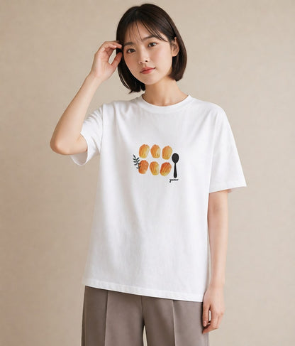 Tシャツ レディース ドーナツ 食べ物 フード イラスト 週末コーデ 敬老の日 白T