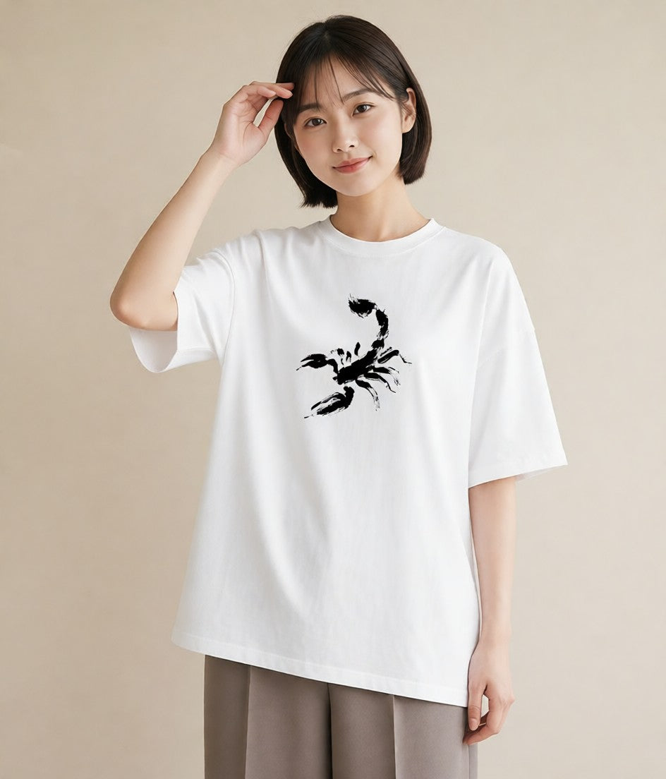 グラフィックTシャツ レディース 蠍座 星空 宇宙 イラスト 上品 夏コーデ 通学 白T