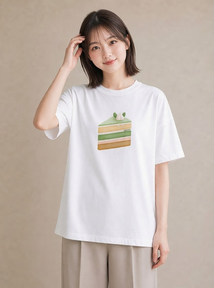 半袖Tシャツ レディース キャンディ 食べ物 フード イラスト カフェコーデ 帰省 ラフ 白T