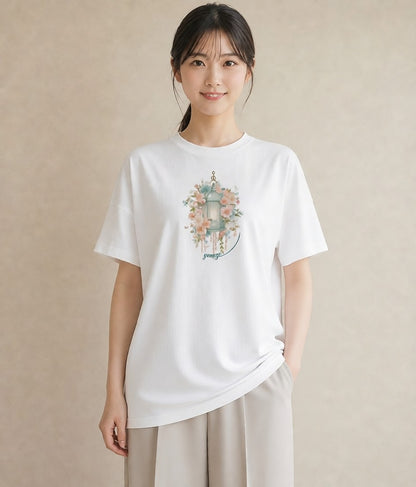 半袖Tシャツ レディース 風鈴 ガラス 夏 ナチュラル アンティーク イラスト ゆるかわ 旅行 母娘コーデ 白T