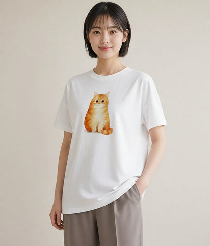 Tシャツ レディース ペルシャ 猫 ねこ イラスト お揃い 親子 白T