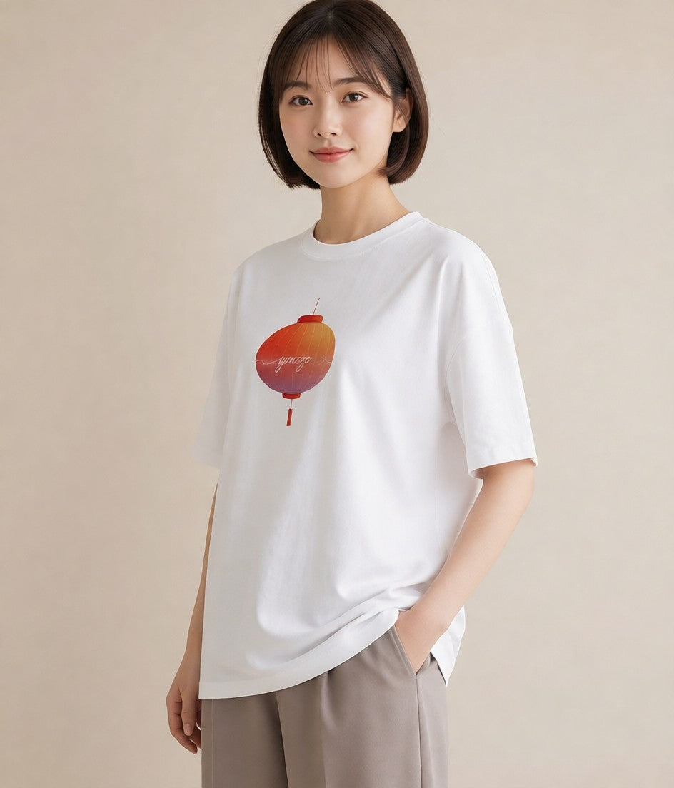 半袖Tシャツ レディース 風鈴 ガラス 夏 ナチュラル アンティーク イラスト 水彩風 カフェ服 クリスマス 白T