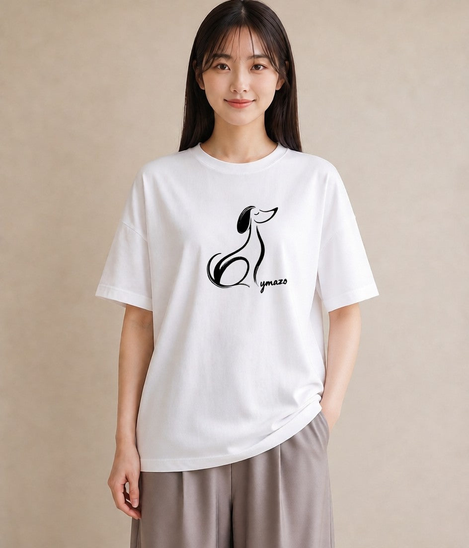 Tシャツ レディース 犬 いぬ わんこ イラスト ガーリー 女性向けギフト 散歩 白T