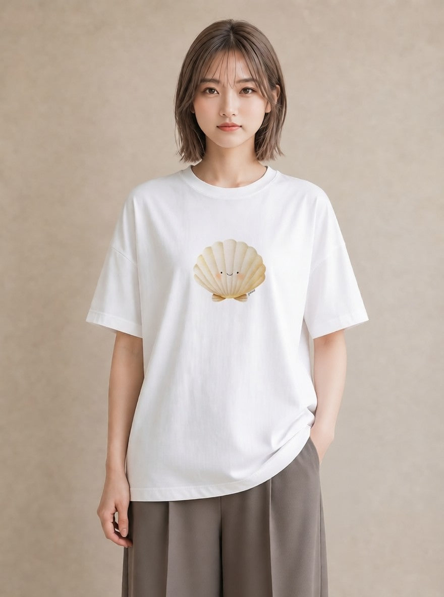 Tシャツ レディース 人魚 海の生き物 海 イラスト 個性的 休日 ペアコーデ 白T