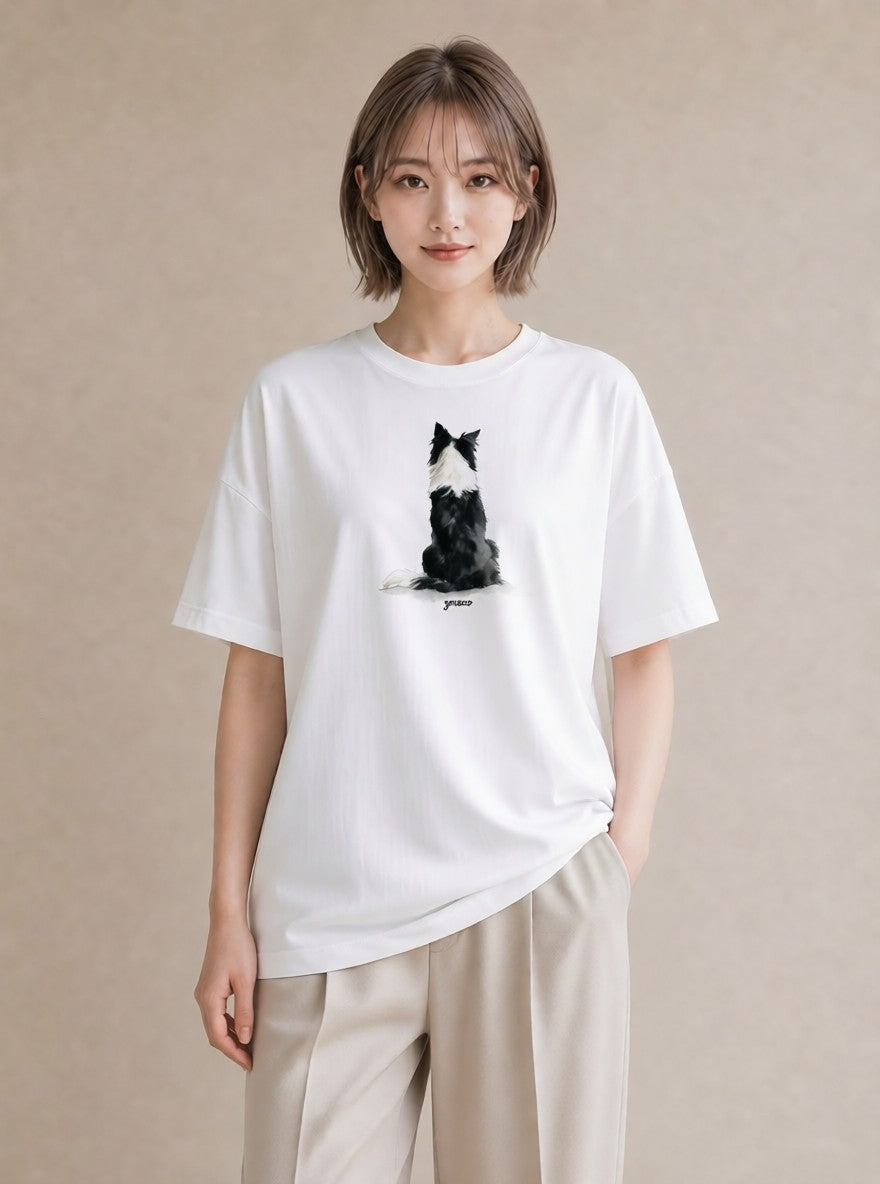 グラフィックTシャツ レディース 犬 いぬ イラスト レトロ 送別ギフト 通勤 白T