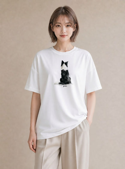 グラフィックTシャツ レディース 犬 いぬ イラスト レトロ 送別ギフト 通勤 白T
