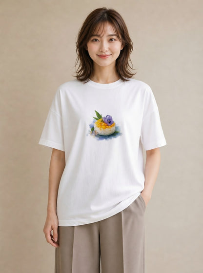 グラフィックTシャツ レディース パフェ 食べ物 フード イラスト ガーリー カフェ服 クリスマス 白T