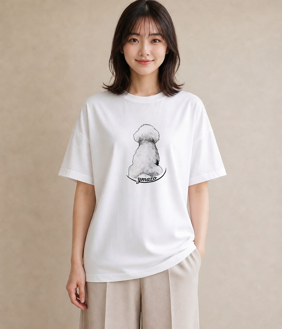 半袖Tシャツ レディース 保護犬 犬 いぬ イラスト お洒落 ギフト 母の日 白T