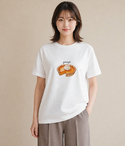 プリントTシャツ レディース クロワッサン 食べ物 フード イラスト ボタニカル 秋コーデ おしゃれギフト 白T