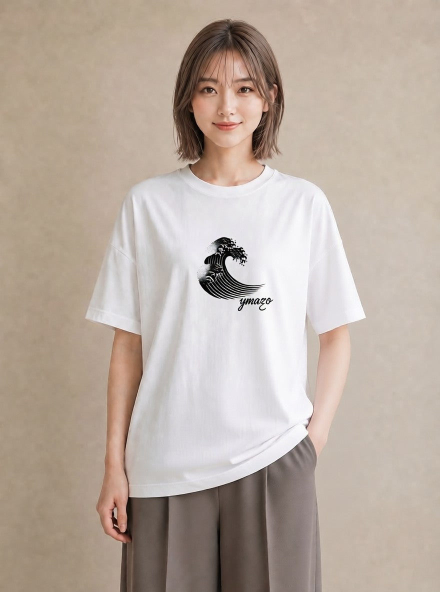 グラフィックTシャツ レディース 紙の船 水辺 ナチュラル アンティーク イラスト 散歩 お出かけ 白T