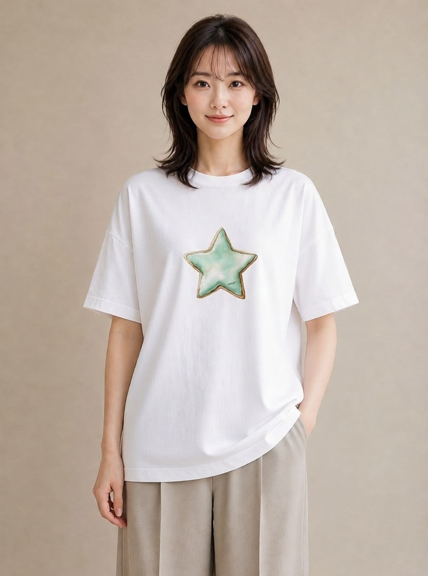 半袖Tシャツ レディース キャンディ 食べ物 フード イラスト カフェコーデ 通勤 在宅 白T