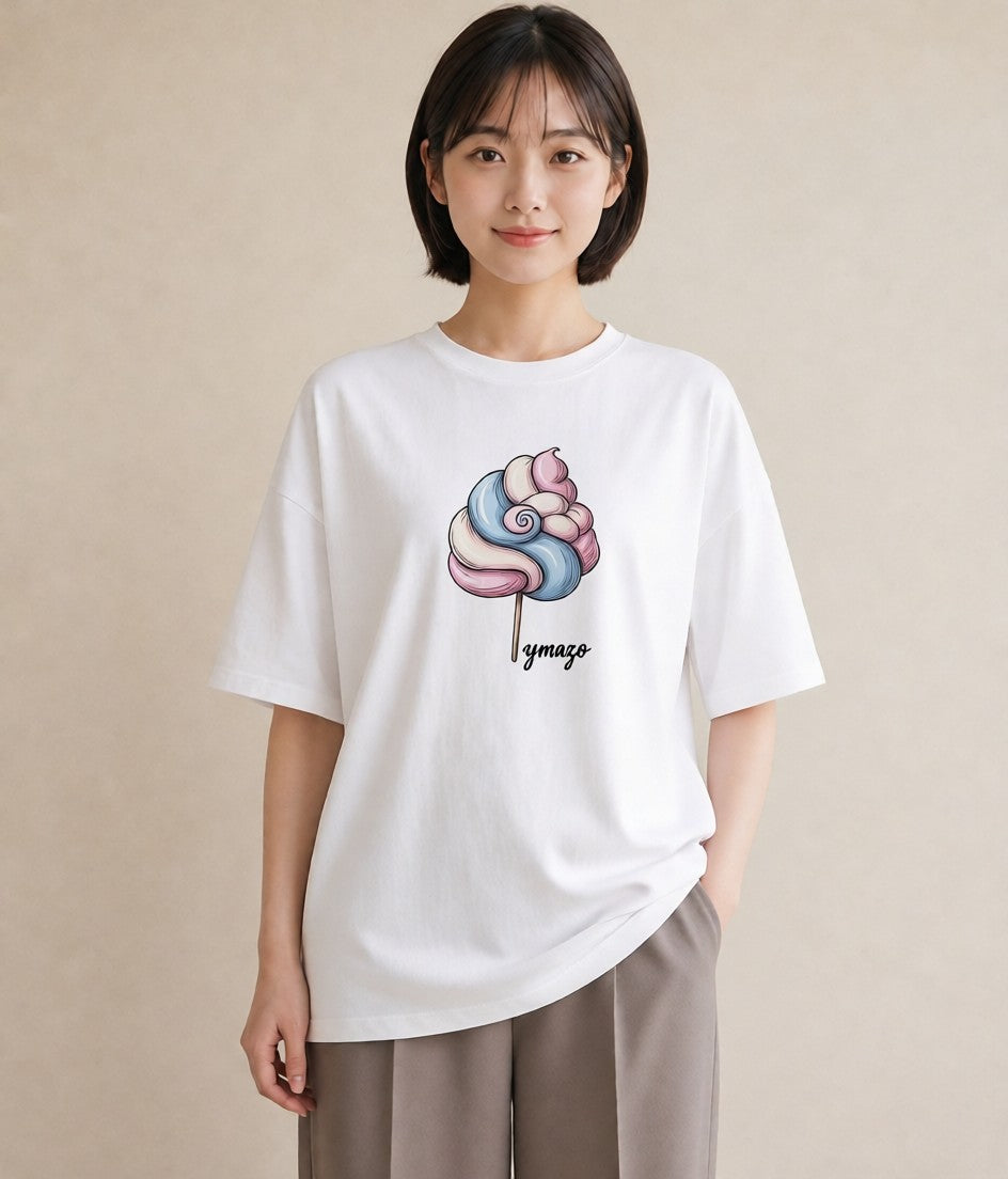 半袖Tシャツ レディース だんご 食べ物 フード イラスト ミニマル 週末コーデ 敬老の日 白T
