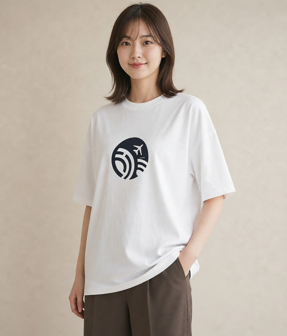 Tシャツ レディース 旅 トラベル スタンプ イラスト ボタニカル 休日 ペアコーデ 白T