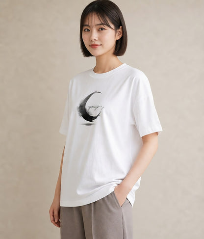 プリントTシャツ レディース 青の水彩 風景 ブルー ナチュラル アンティーク イラスト レトロ 親子 20代 白T