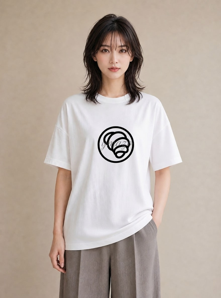 Tシャツ レディース パン ベーカリー イラスト 韓国風 部屋着 女性向けギフト 白T