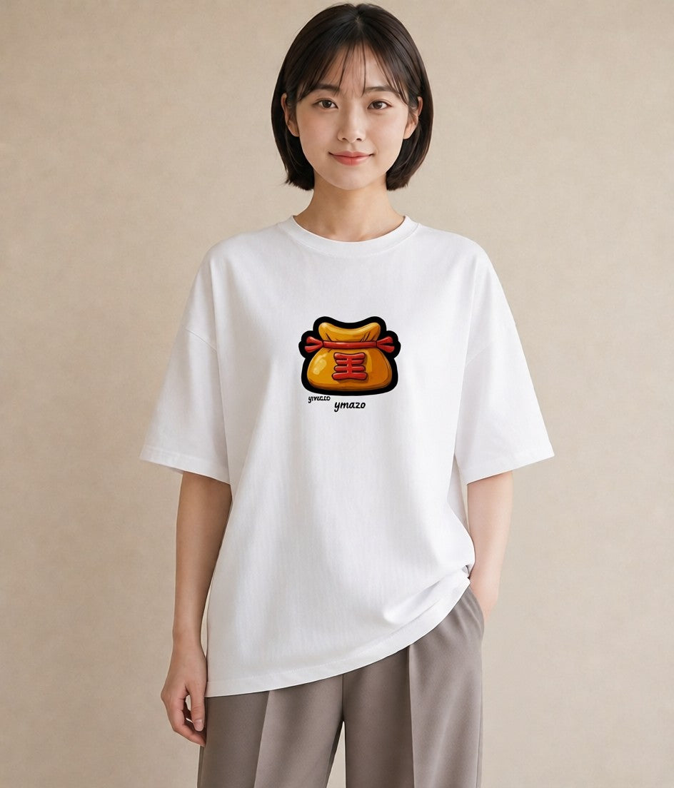 デザインTシャツ レディース おにぎり 食べ物 フード イラスト お洒落 自分用 ルームウェア 白T
