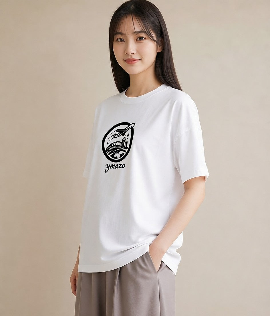 グラフィックTシャツ レディース 旅 トラベル スタンプ イラスト ゆるかわ 通学 誕生日プレゼント 白T